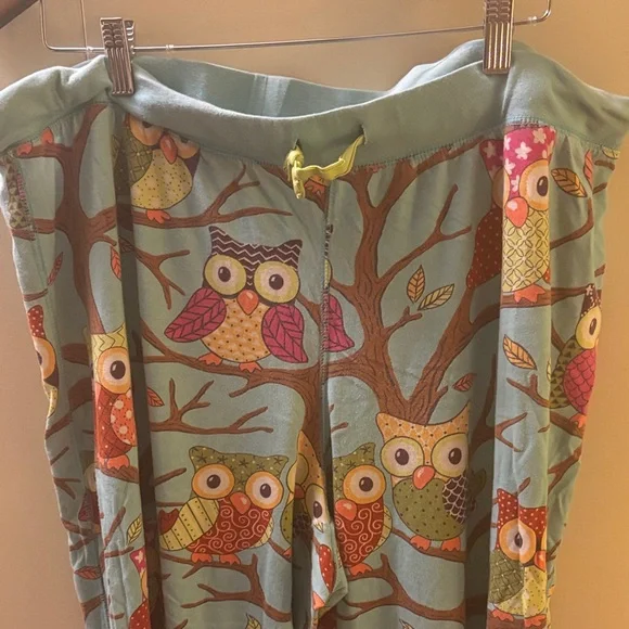 Nick & Nora Owl Pajama Set - Light Blue and Green - XXL - Picture 7 of 11